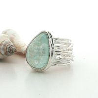 Statement Ring mit Aquamarin – Unikat Grösse 59