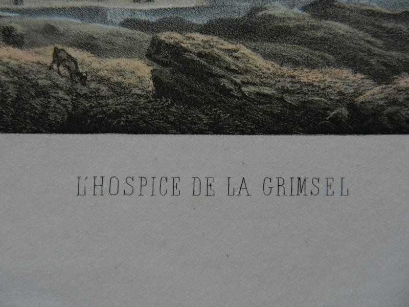Incisioni: Grimsel getönte Lithographie – Usato da Risch venduto da Rischli15 3