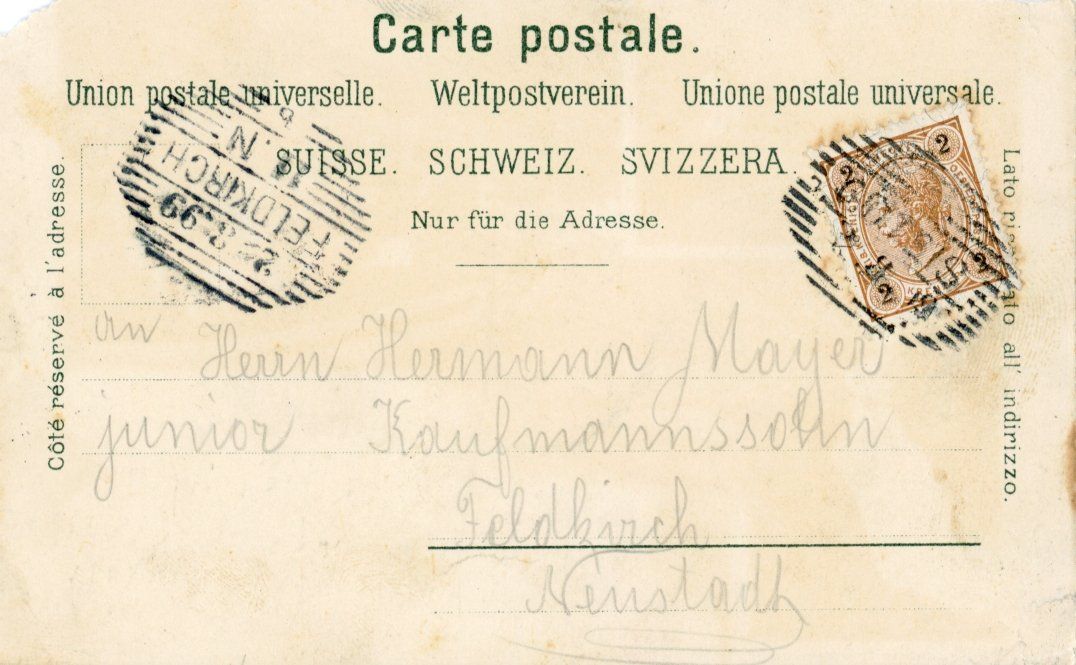 Cartoline postali: Chur  GR  mit Sauerquell Passug      um 1899 – Usato da Brig venduto da Valcards54 1