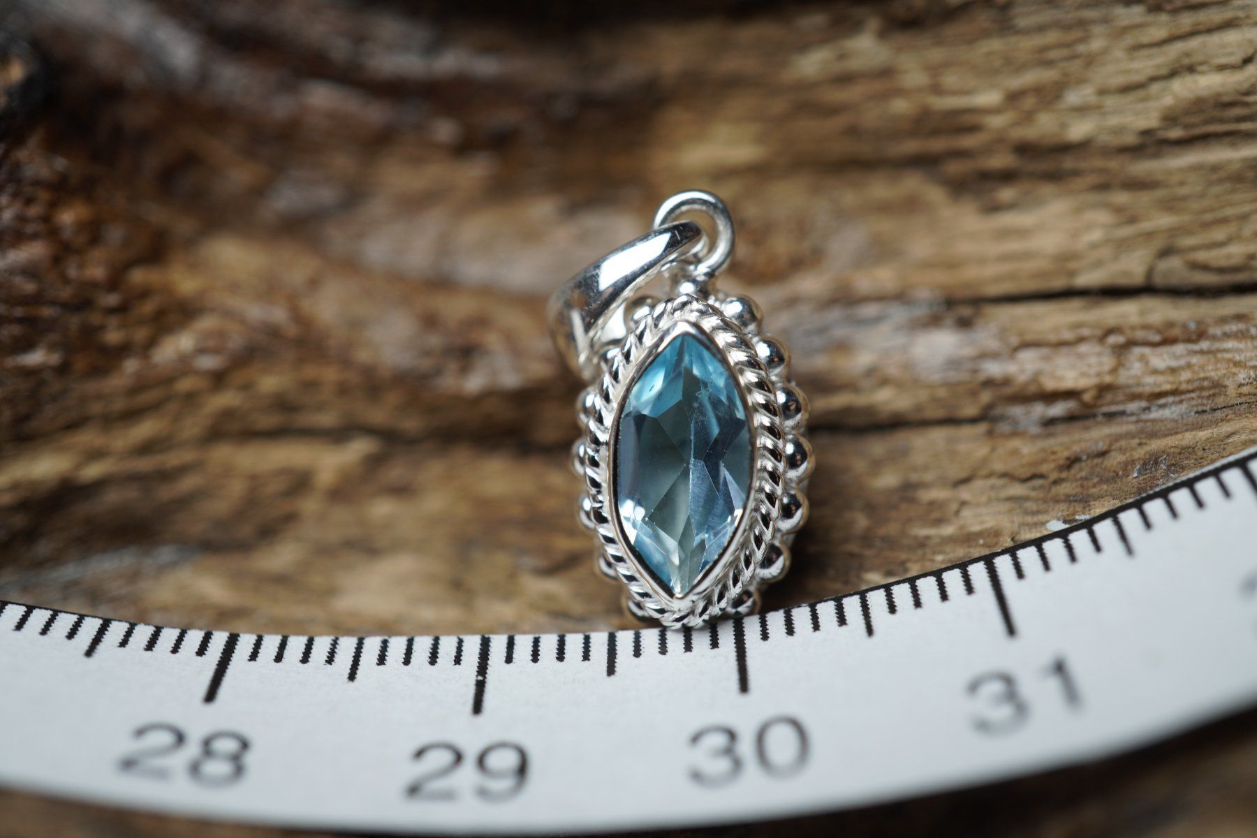 Ciondoli: Topas  Blau    Navette     925 Silber – Nuovo e nell'imballaggio originale da Balgach venduto da top_silver 1