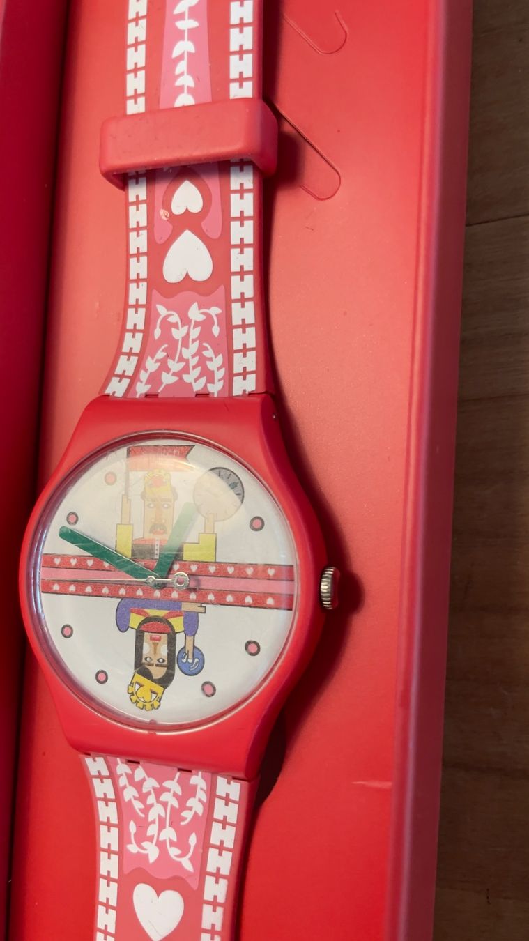Swatch Orologi: Armbanduhr Swatch rot mit Muster – Usato da Degersheim venduto da ermal86 3