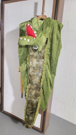 Krokodil Kostüm grün mit Handschuhen und Schuhen neuwertig