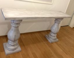 Konsolentisch Sideboard Konsole grau / weiss aus Fichtenholz