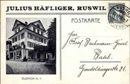 1918: RUSWIL, J. Häfliger auf Karte mit Tellknabe Nr. 138