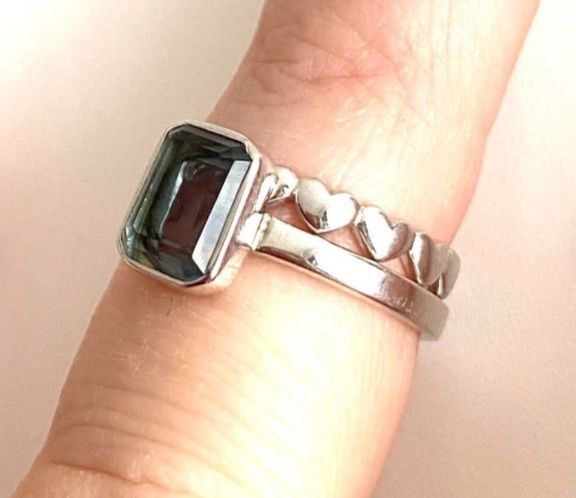 Anelli: Ring rosa Chalcedon eckig 925 Silber Klassiker Baguette 54 – Nuovo (secondo la descrizione) da Zürich venduto da goldfisch.schmuck 1