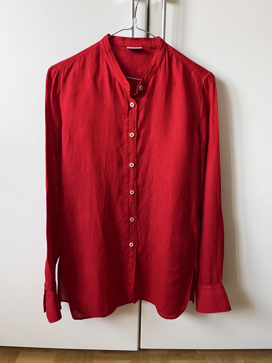 Chemisiers: Hemdbluse Caliban rot Leinen Gr. 34  – D'occasion à Zürich par Kleanthy