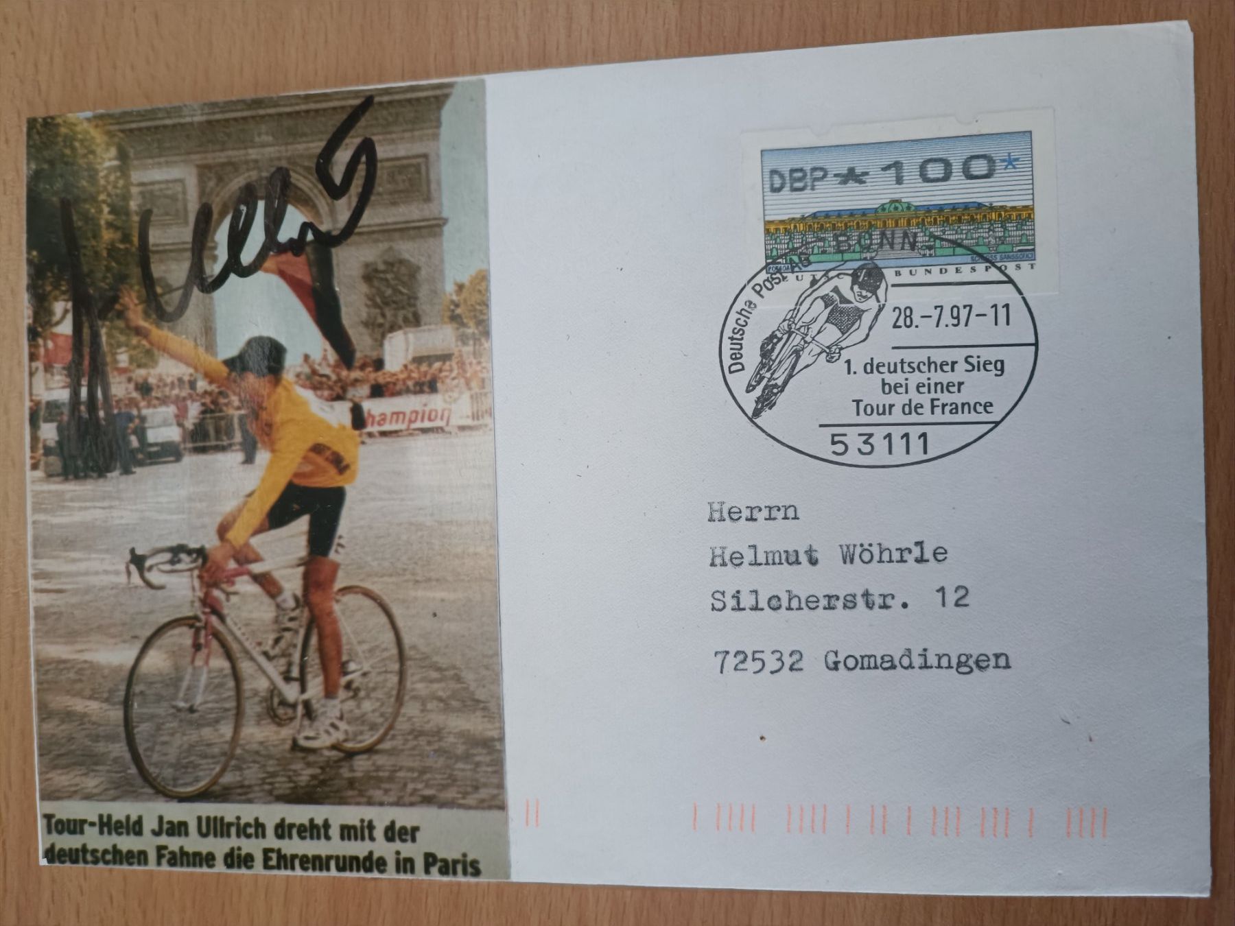 Autographes: Jan Ullrich - handsigniert - mit Sonderstempel – D'occasion à Menziken par Artographs