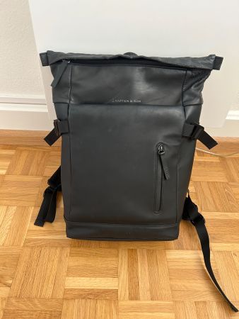 Kapten & Son Rucksack: Modell Aarhus, Volumen 14L, schwarz