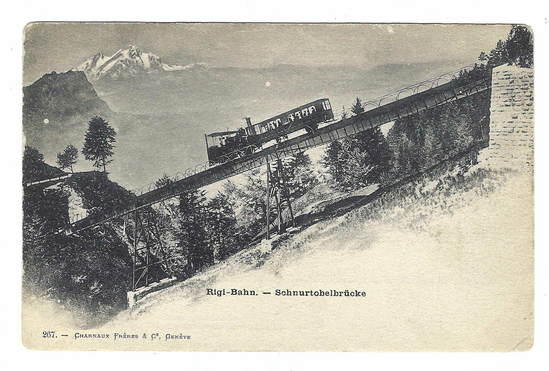 Cartoline postali: Rigi-Bahn Schnurtobelbrücke x2 – Usato da Aarau venduto da fussball-fussball
