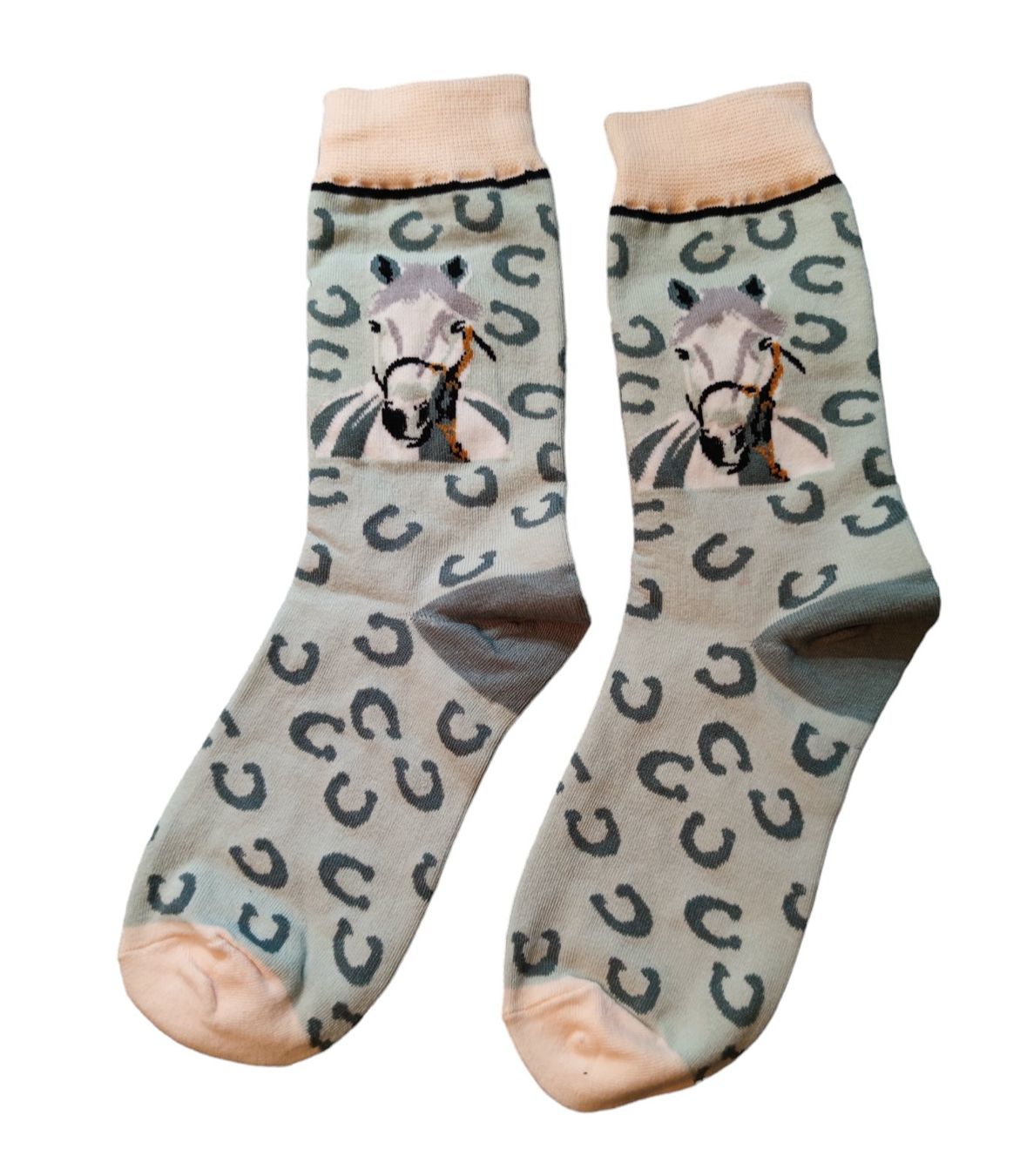 Calze: Socken Pferde / Horses / Hufeisen – Nuovo e nell'imballaggio originale da Zürich venduto da amysmith 1
