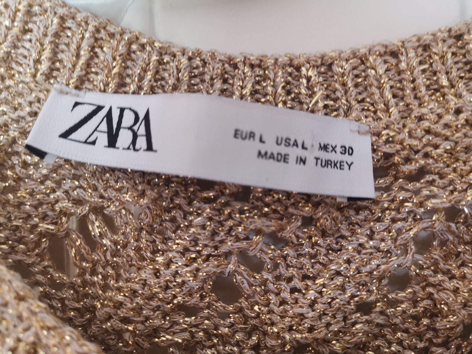 Zara Top: Zara Strick top, gold mit Fransen  – Usato da Uerikon venduto da pink_flamingo 2