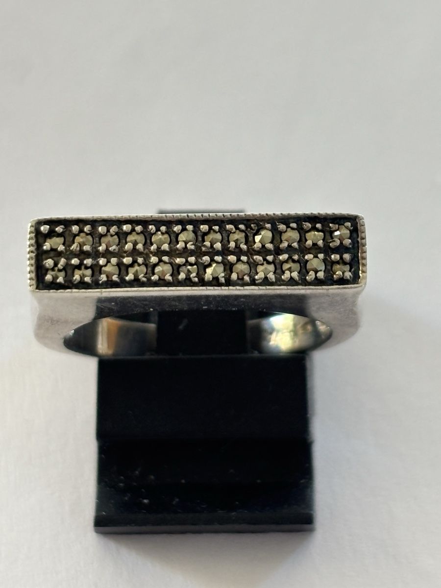 Anelli: Silber Ring mit Markasiten 925 Sterling HVA – Usato da Langnau am Albis venduto da flusspflege