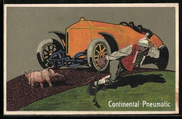 Ansichtskarten: Continental-Pneumatic, Mann mit Ferkel a – Gebraucht aus Berlin von bartko-reher