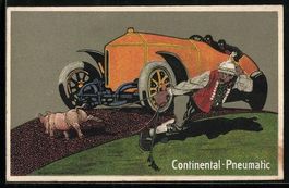 Continental-Pneumatic, Mann mit Ferkel a