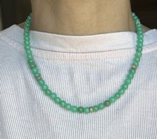 Echter Chrysopras Kette mit Armband