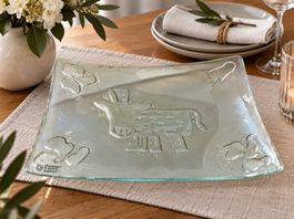 Glas Schale mit Kuh Motiv von K. Gärtner Unikat Glasdesign