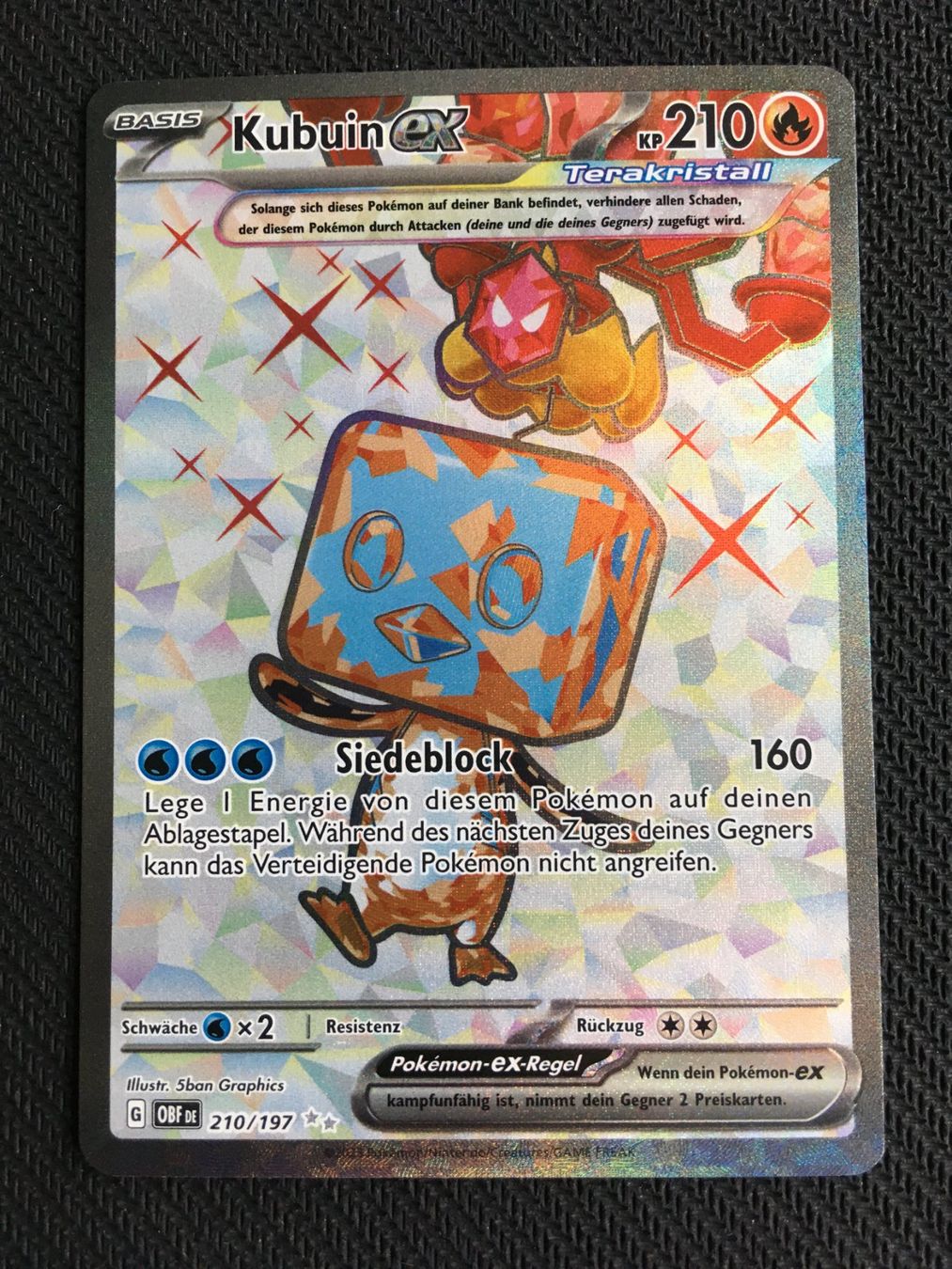 Pokémon Carte collezionabili: Pokémon - OBF 210 Kubuin ex - Obsidianflammen -DE- – Nuovo (secondo la descrizione) da St.Gallen venduto da Punktchen01
