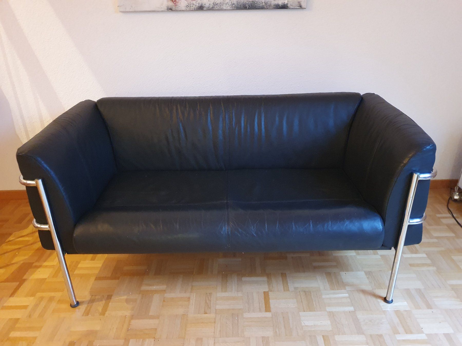 Interio Divani: Zweiersofa schwarz Interio – Usato da Egg b. Zürich venduto da Regusa1
