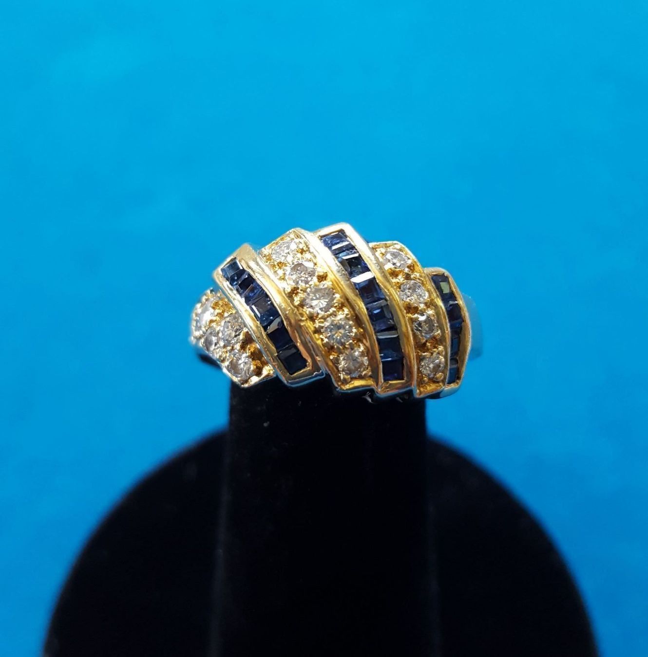 Anelli: Gold 750 Massiv Brillanten/Saphire Ring – Usato da Wald ZH venduto da Aniade 2