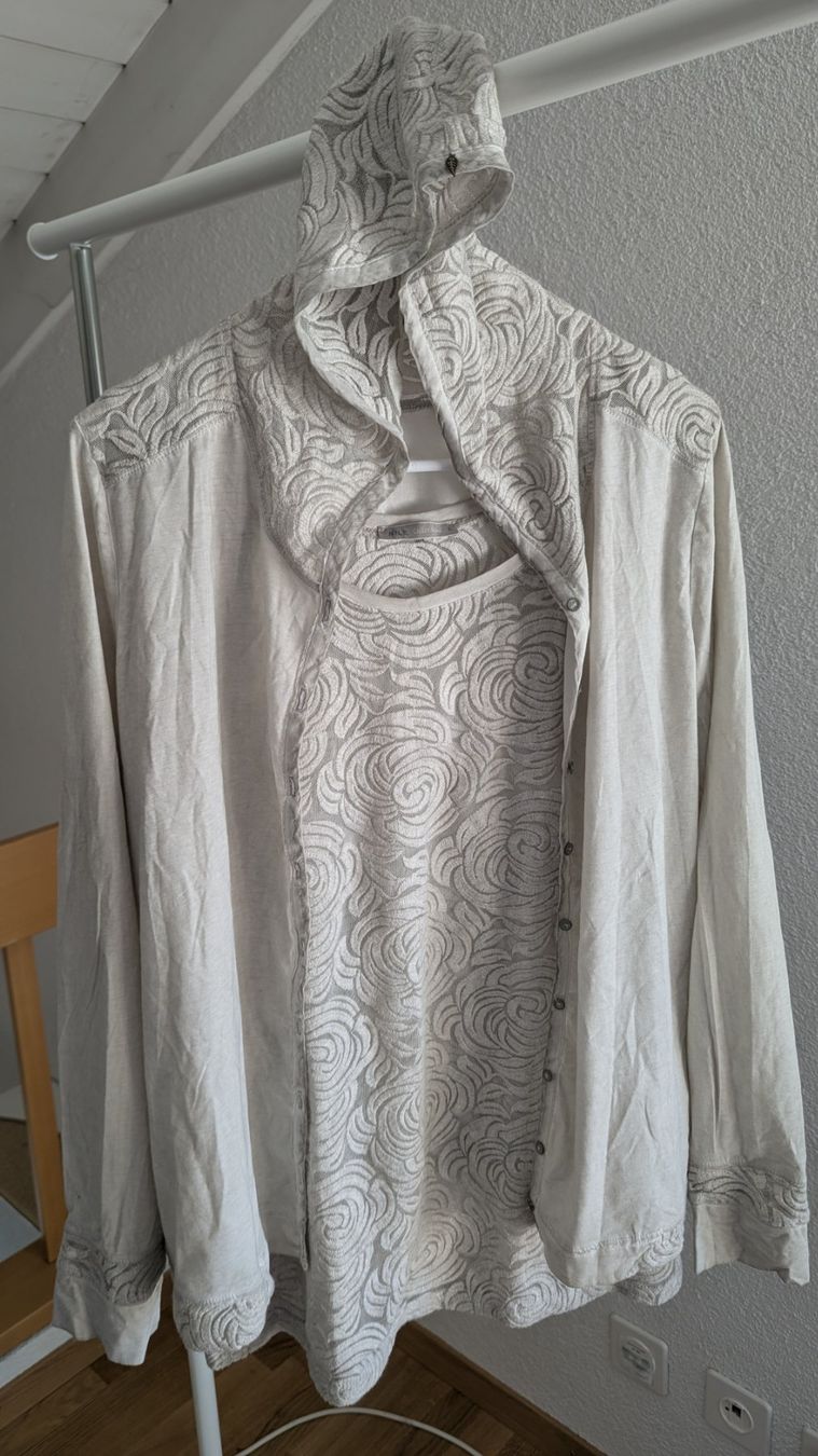 Nile Top: NILE collection Spitzentop mit passender Jacke L Baumwolle – Usato da Belp venduto da Sunny132 1