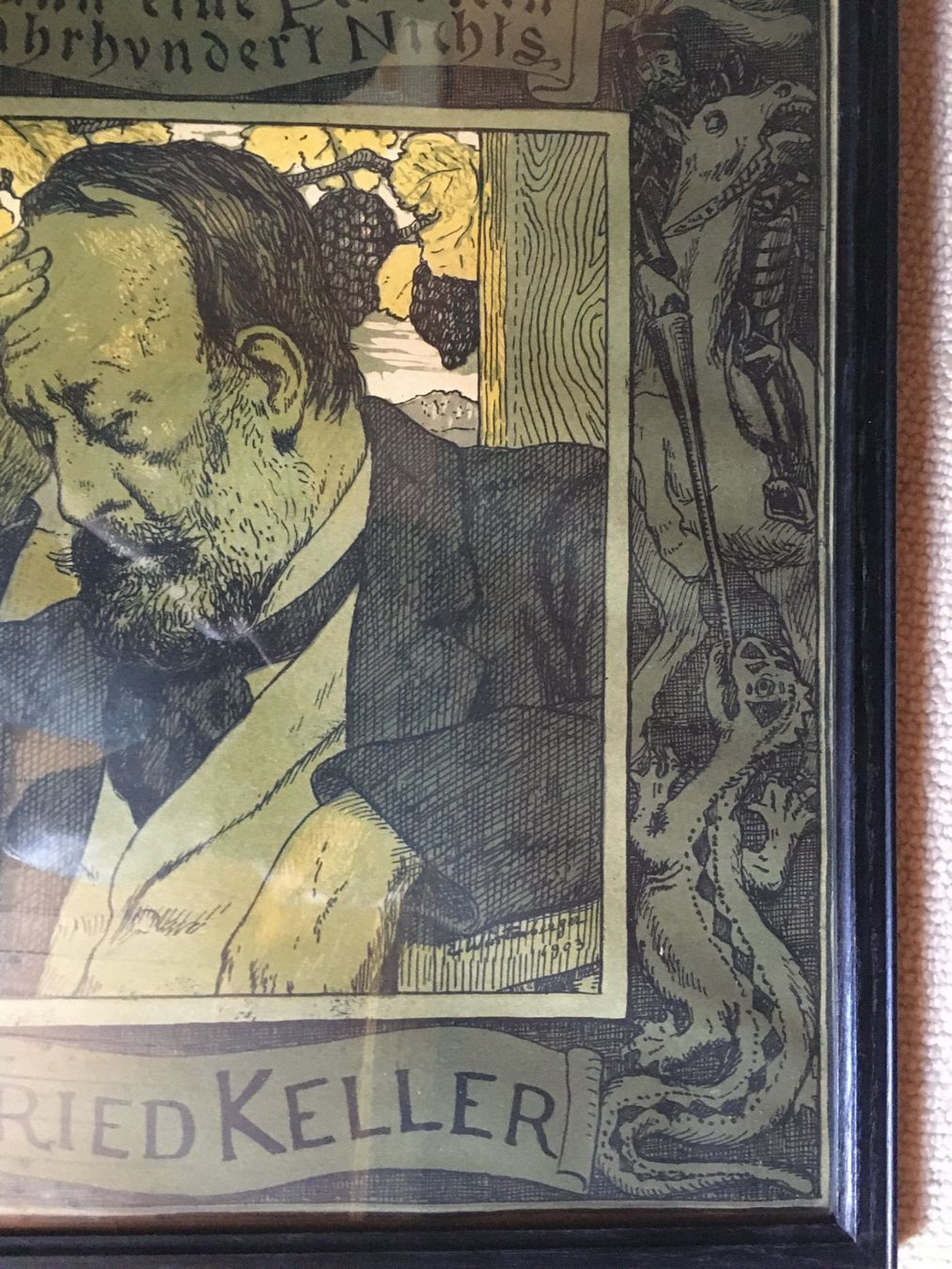Grafica & Litografie: seltene antike Litho, Gottfried Keller – Usato da Männedorf venduto da Amleto3 4