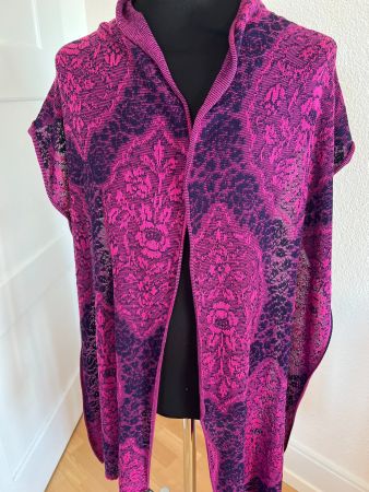 Colora Schal, Dunkelblau/Pink, NEU