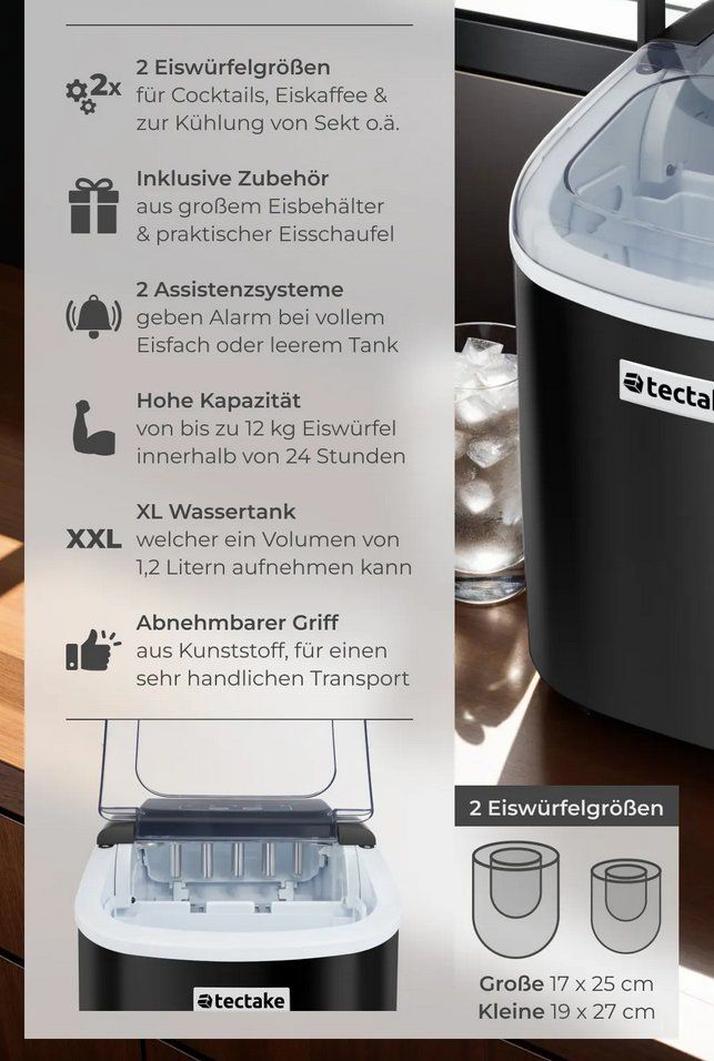 Elettrodomestici da cucina: Eiswürfelmaschine Arctic schwarz 1,2 l Wassertank – Nuovo (secondo la descrizione) da Steinhausen venduto da Retourenprofis 1