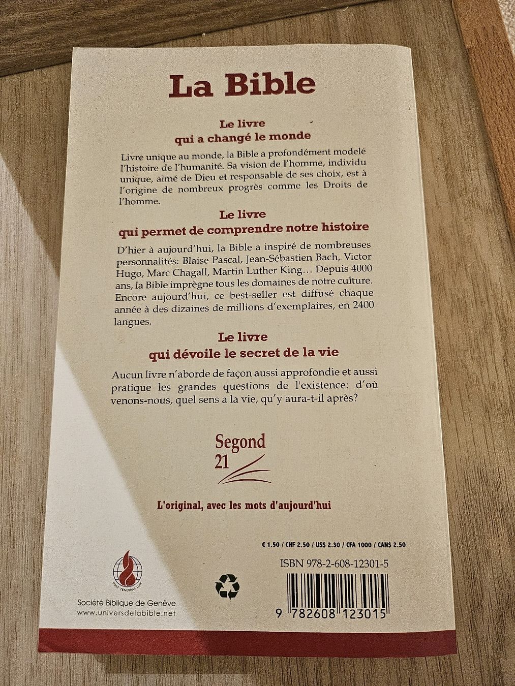 Libri: La Bible - Version Moderne, Bon Etat – Usato da La Joux FR venduto da car_ck96 5