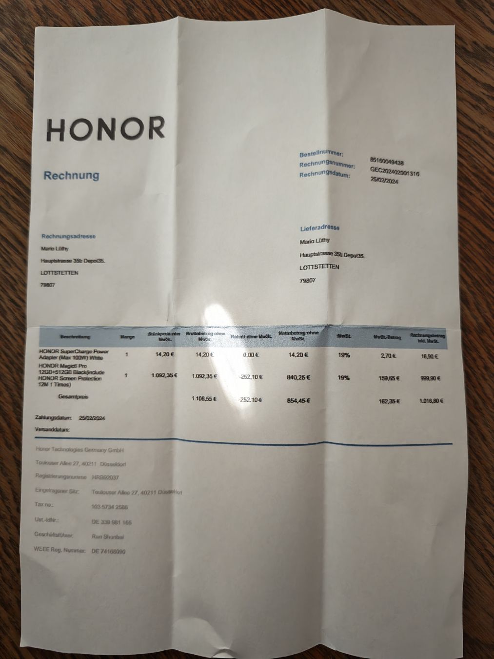 Honor Handys / Smartphones: Honor magic 6 pro  – Gebraucht aus Kloten von ser_25qr 6