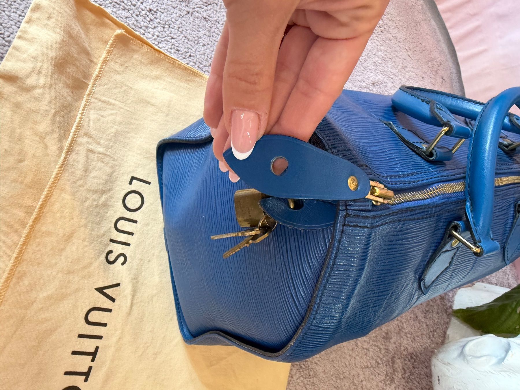 Louis Vuitton Borse da donna: Louis Vuitton Speedy blau – Usato da Zürich venduto da SecondhandZurich 1