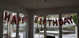 Happy Birthday Deko Set Roségold - Zahl 6 oder 9 Schriftzug!