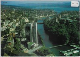 Flugaufnahme Zürich mit Hotel Zürich