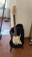 E-Gitarre Cort schwarz mit Ständer und Tasche