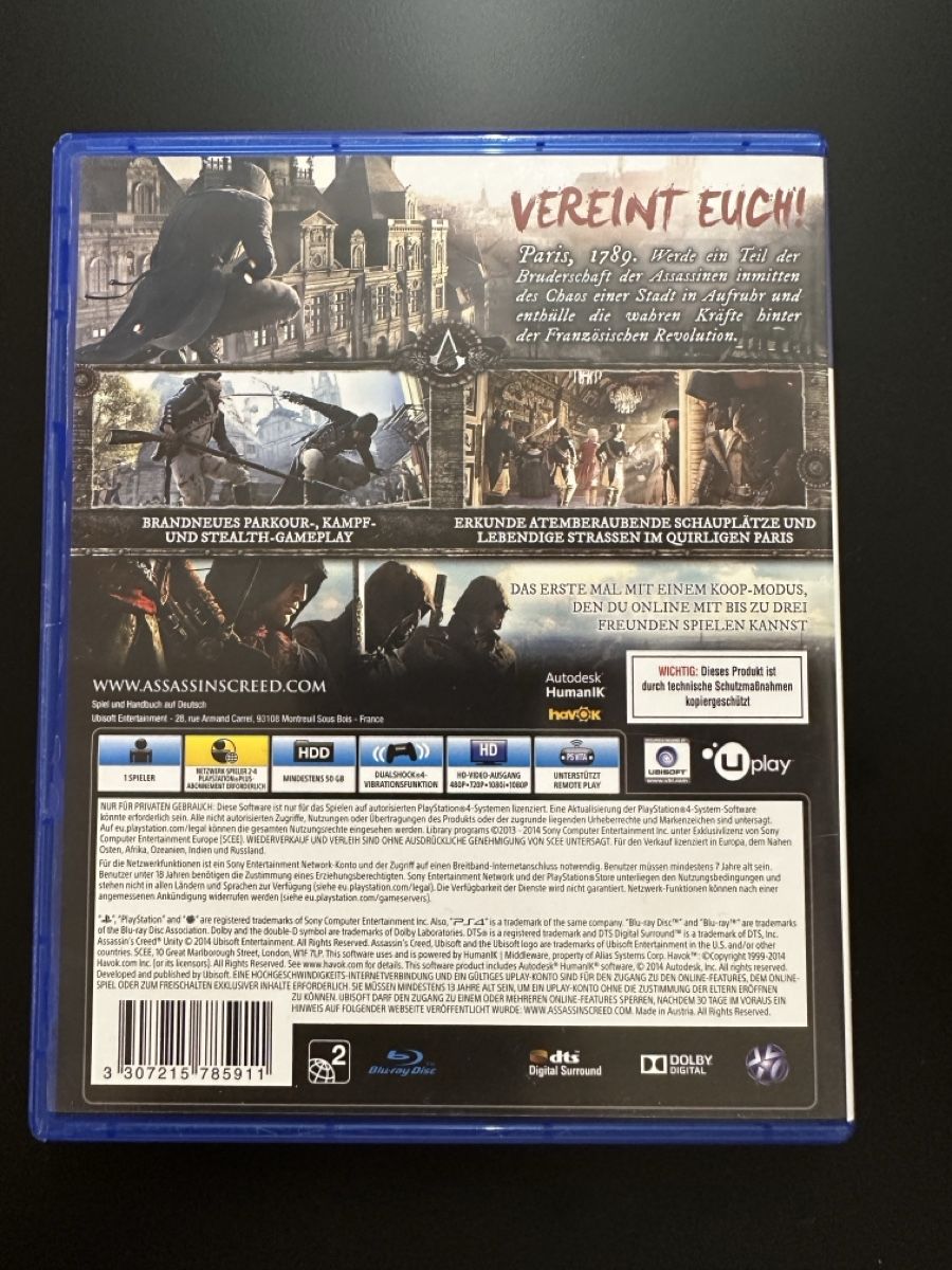 Sony Giochi: ASSASSIN‘S CREED UNITY FÜR PS4 – Usato da Watt venduto da Coins13 1
