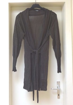 Hauber - Lange Strickjacke / Strickmantel - braun - Gr. 42