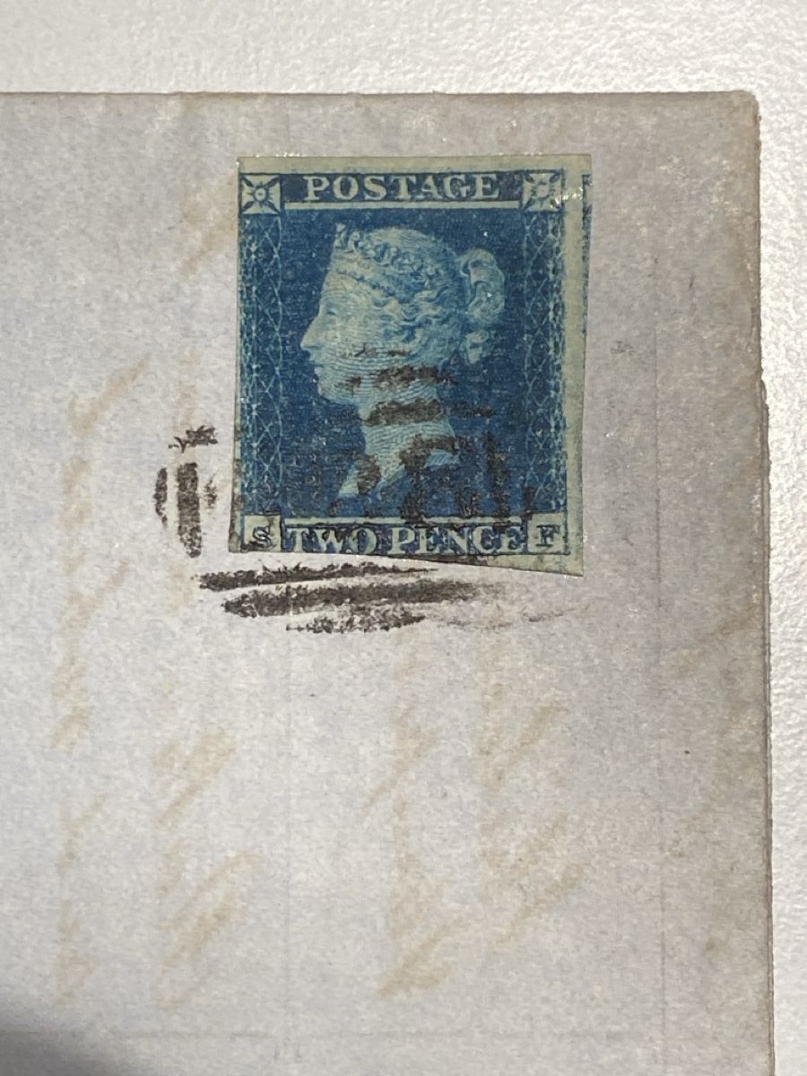 Tutti i francobolli: Grossbritannien 1853, 2d Imperf. Blue Stamp, London – Usato da Küssnacht a. Rigi venduto da Unique-Valuable