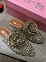 New Gold Flat Summer Shoes Size 37 in a box 