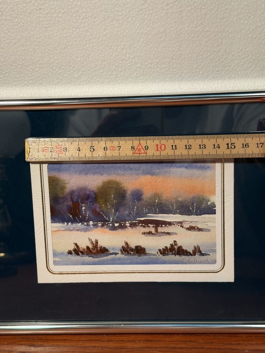 Gemälde: Original Watercolour Winter Scene Painting - Framed Artwork – Gebraucht aus Lausanne von vas_mbk2 3