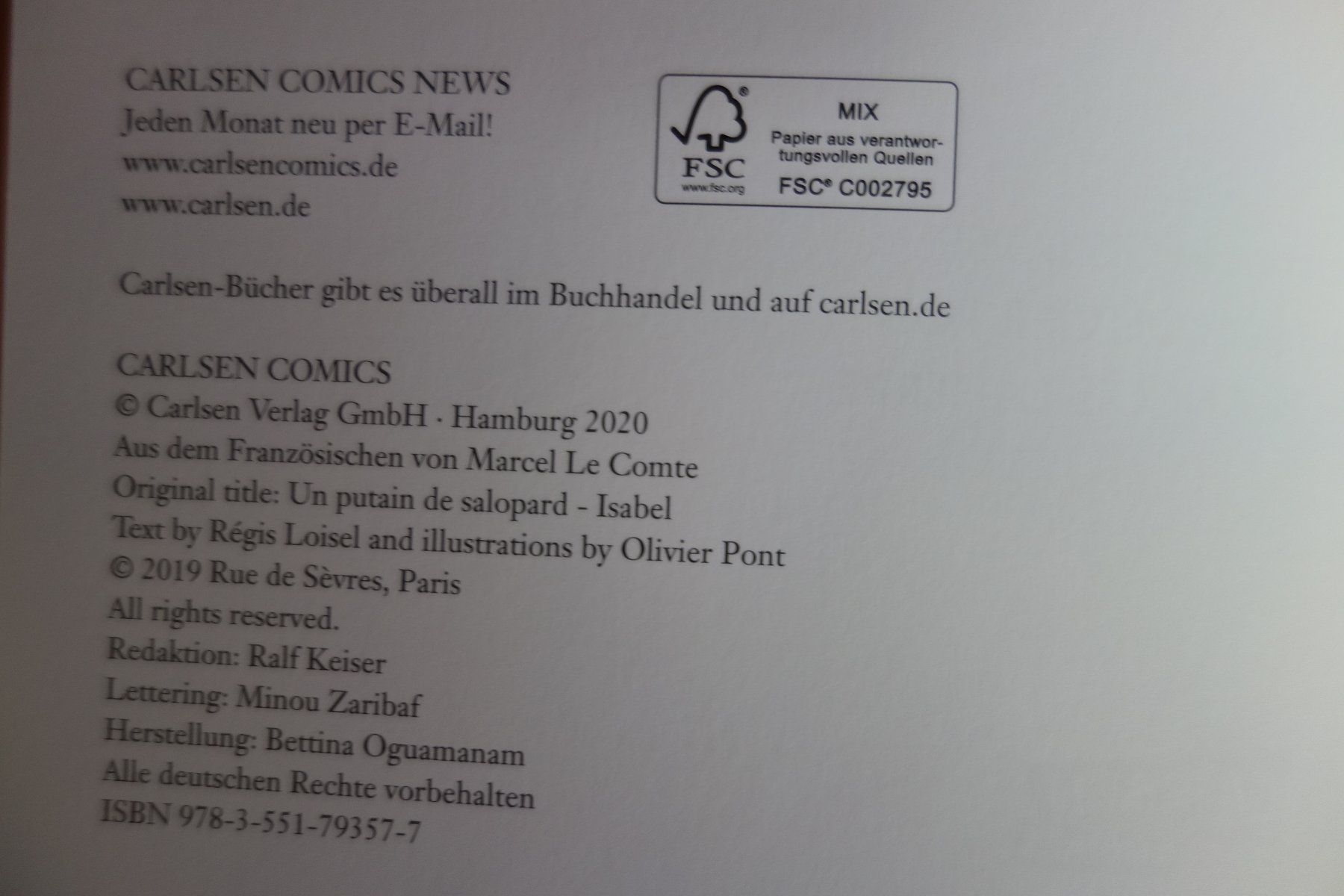 Fumetti: Der Schweinehund - 1: Isabel - GRATIS VERSAND ! – Usato da Luzern venduto da ron_35 2