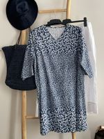 🍁🌿🍁Neuf, Tunique fluide imprimé bleu-blanc XL-2XL