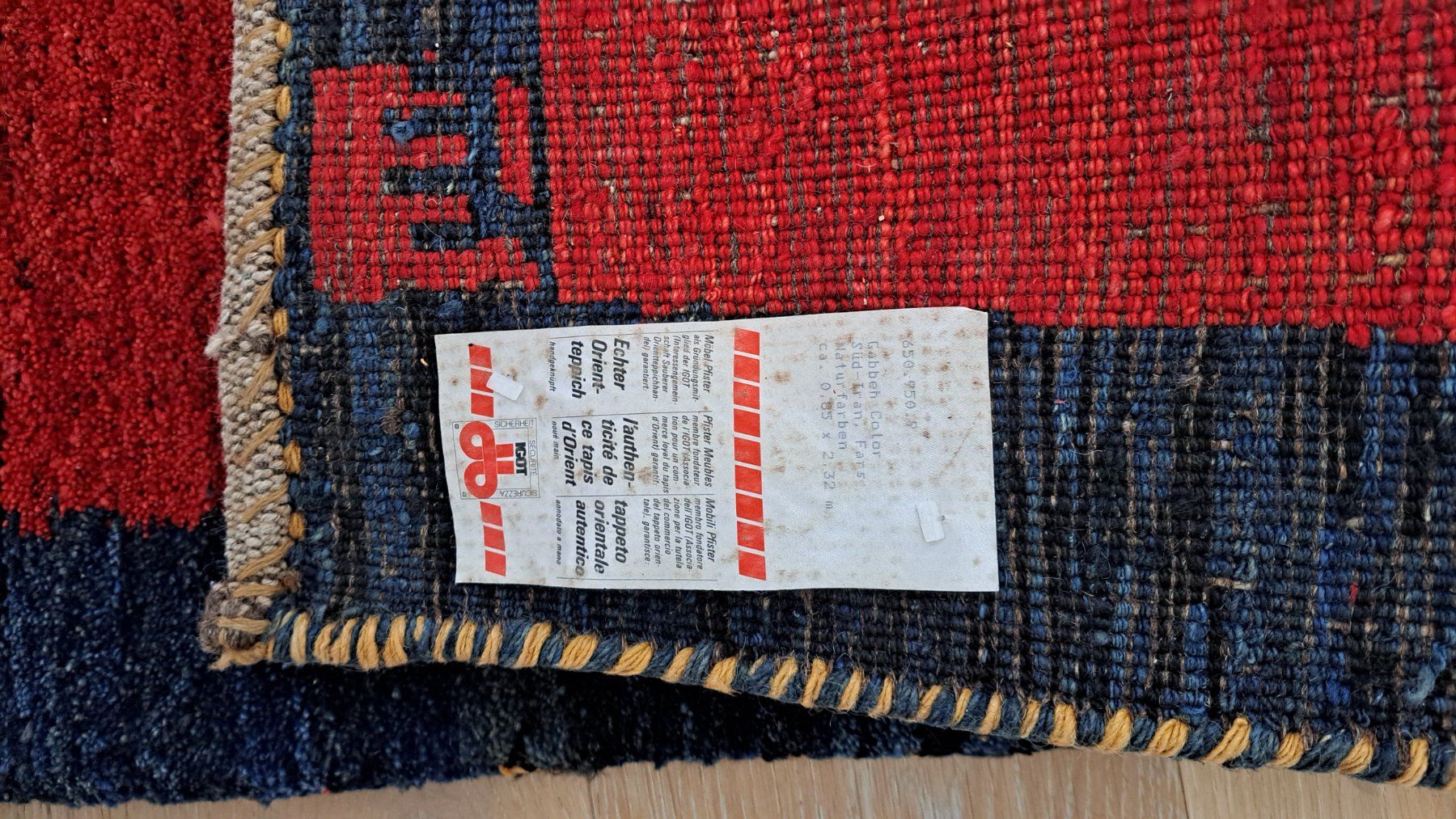 Gabbeh Tappeti: Gabbeh Orientteppich Läufer, Rot/Blau, Top! – Usato da Weggis venduto da Mercedes_09 1