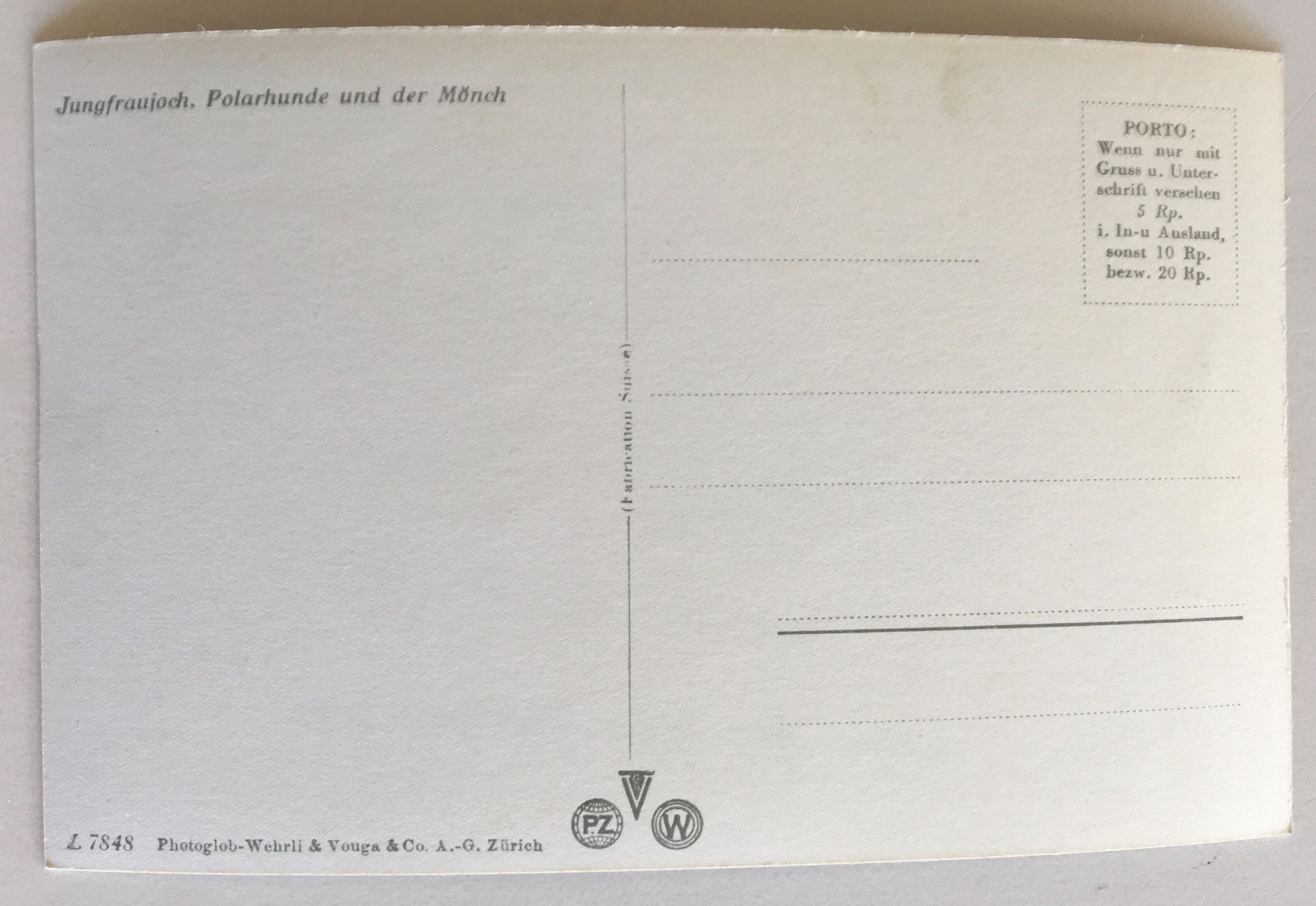 Cartoline postali: Jungfraujoch, Polarhunde – Usato da Frauenfeld venduto da Merk52 1