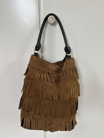 BURBERRY PRORSUM Tasche Wildleder olive mit Fransen