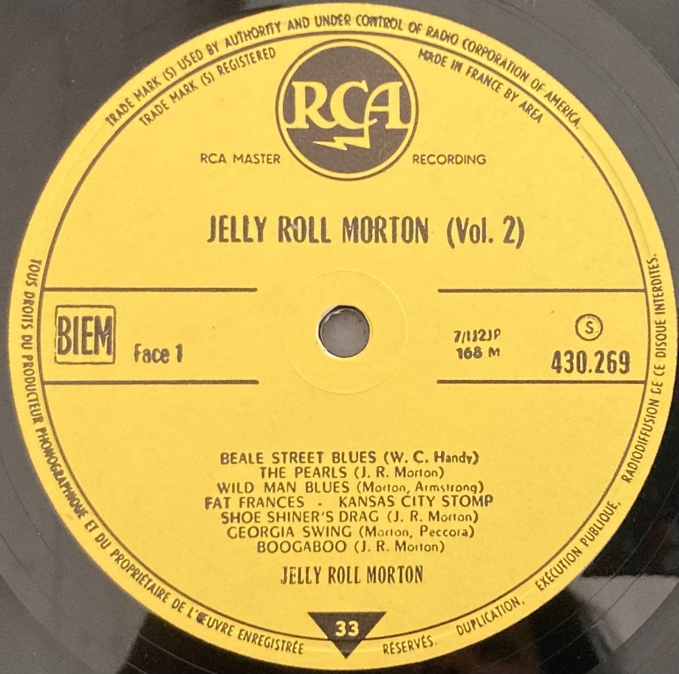 Schallplatten: JELLY ROLL MORTON - VOLUME 2 – Gebraucht aus Poliez-Pittet von Newtown-Records 3