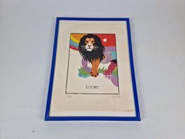 Kunstdruck "Sternzeichen Löwe" - gerahmt
