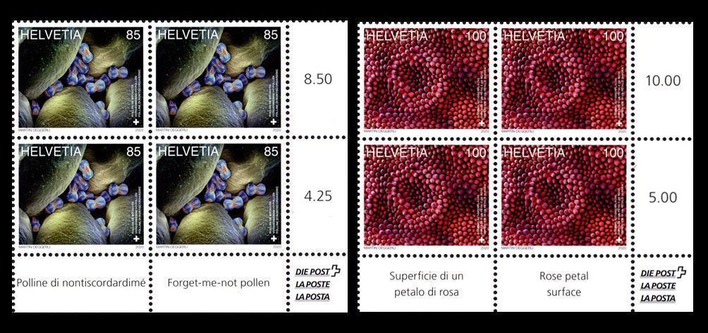 Tutti i francobolli: 2 Viererblöcke Mikroskopische Kunst** – Nuovo (secondo la descrizione) da Dottikon venduto da haeusibuh5