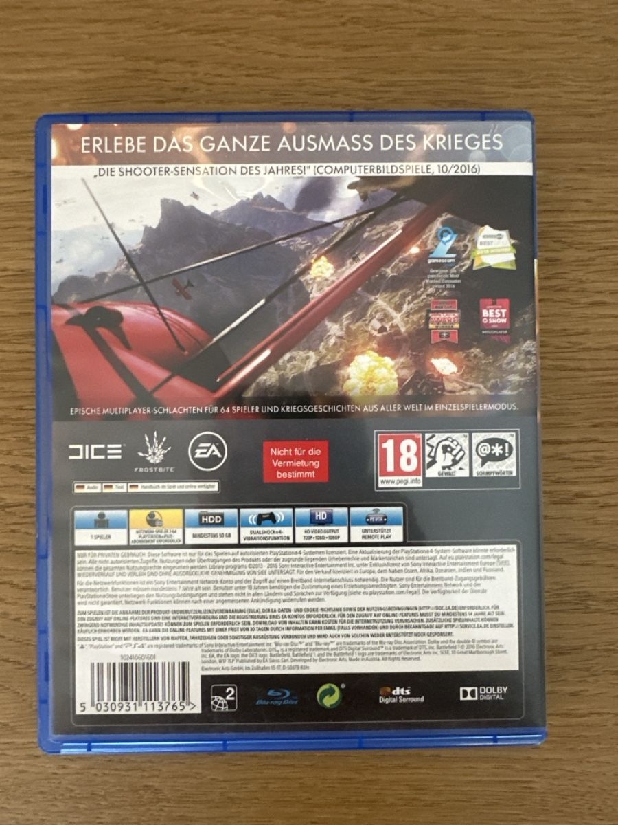 Sony Spiele: Battlefield 1 PS4 Spiel gebraucht – Gebraucht aus Schaffhausen von phi_s6m9 1