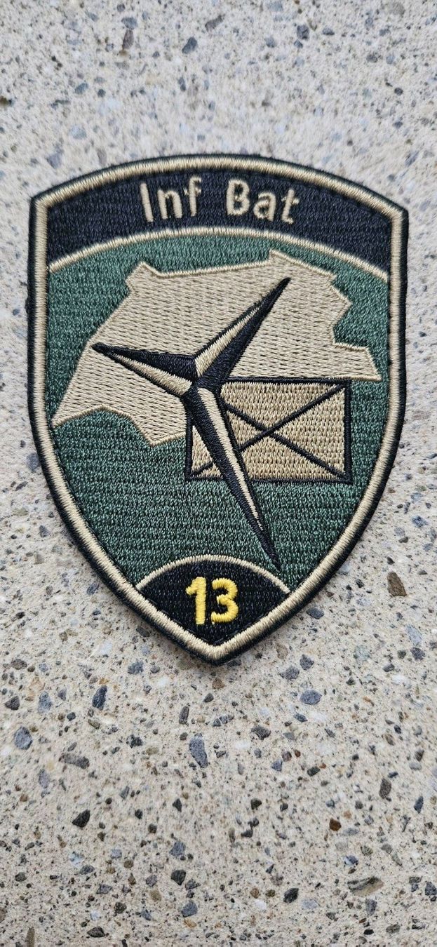 Schweizer Armee Placchette & Badge: *** Badge Inf Bat 13 mit klett *** – Nuovo e nell'imballaggio originale da Riedholz venduto da fr_sIruP