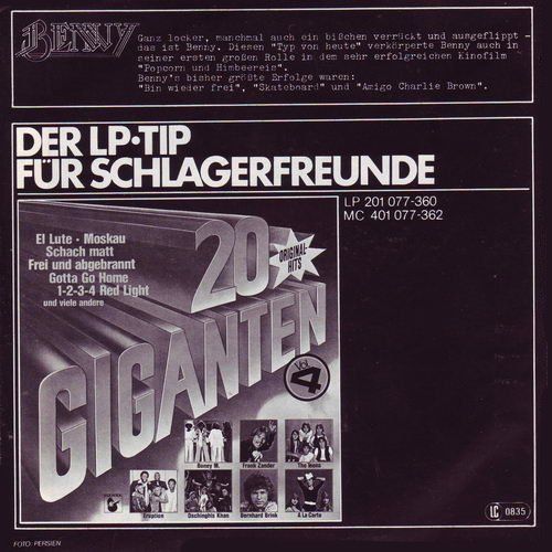 Dischi in vinile: Benny - Raus aus den Klamotten (7") – Usato da Romanshorn venduto da and_2nf7 1