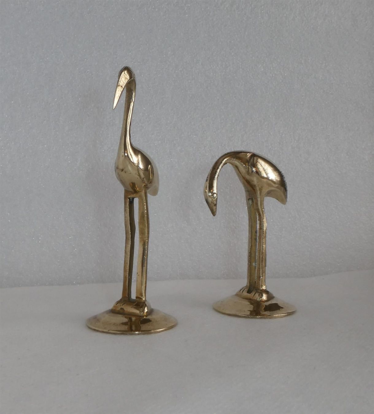 Statuette: zwei Figuren Messing Messingfigur Vogel Storch Reiher – Usato da Frauenfeld venduto da Astra13 6